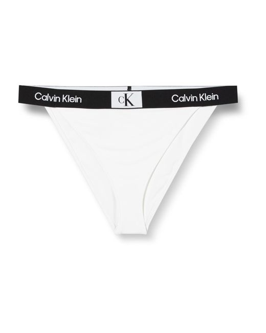 High Rise Cheeky Bikini KW0KW02259 baño Calvin Klein de color White