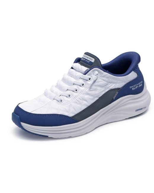 Skechers Blue Contour Foam Cozy Fit Hands Free Slip-In-Sneaker