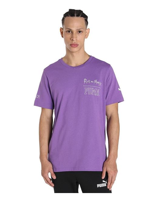 Tops T-Shirt Sanchez Wuz Here x Rick and Morty L Royal Lilac Purple PUMA pour homme