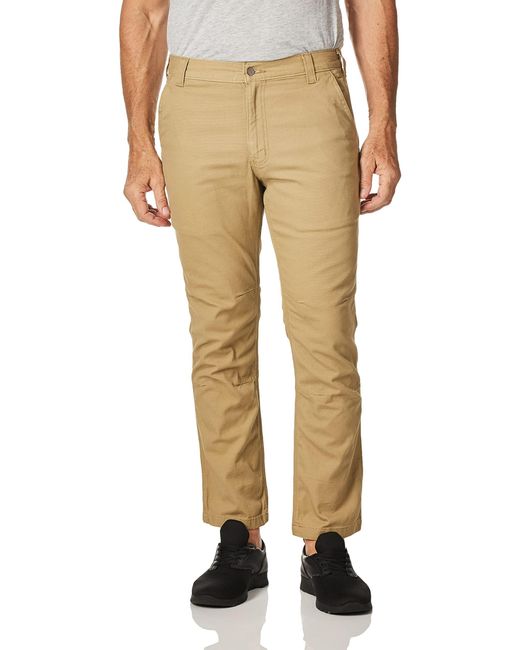 Carhartt Mens Rugged Flex Straight Fit Canvas 5-pocket Tapered Work Pants  in Dark Khaki (Natural) for Men - Save 18% | Lyst