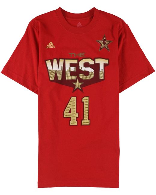 Adidas Red S The West 41 Nowitzki Graphic T-shirt for men