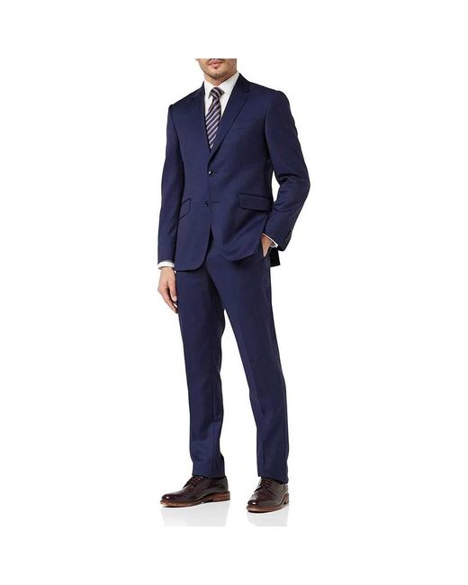Hackett S Plain Wool Twill B CC Business Suit Jacket in Blue für Herren