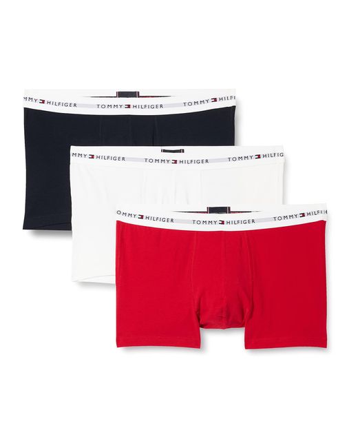 Tommy Hilfiger Red 3 Pack Signature Cotton Trunks for men