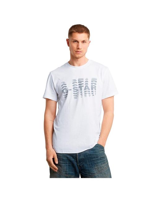 G-Star Shattered Gr Regular Tee in het White voor heren