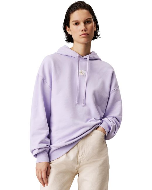 Calvin Klein Purple Hoodie Oversized mit Kapuze