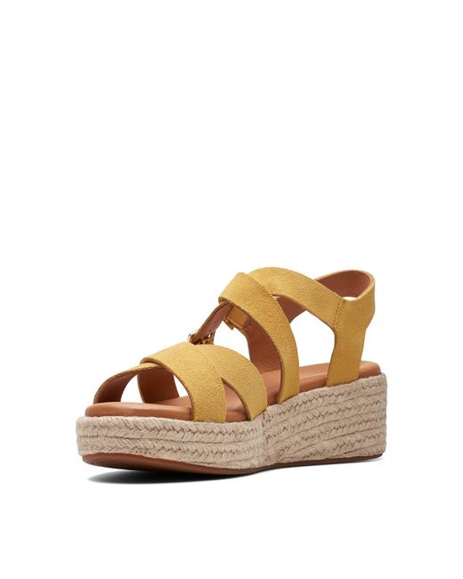 Clarks Brown Kimmei Buckle Suede Sandals In Standard Fit Size 5