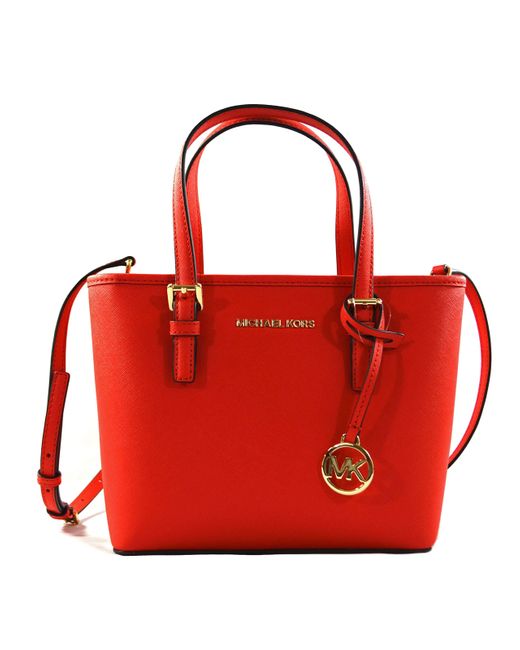Michael Kors Red Xs Carry All Jet Set Travel S Tote