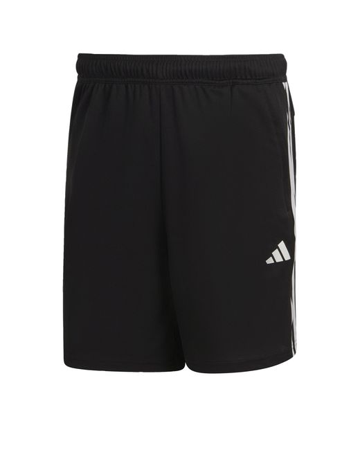 Adidas Black 3 Stripe Essentials Pique Training Shorts for men