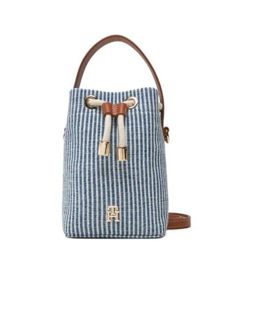 Seau compact avec rayures all over Tommy Hilfiger en coloris Blue