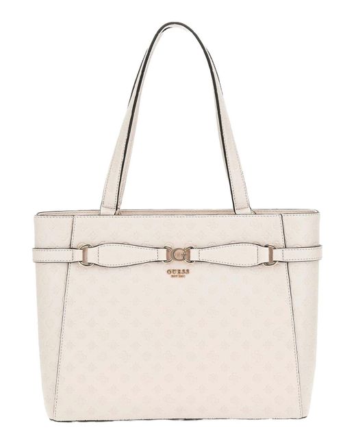 Arlena Noel Tote Bag Taupe Logo Guess en coloris Natural
