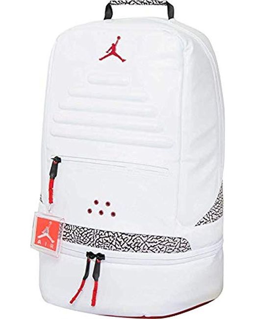 Nike Air Jordan Retro 3 Iii White Backpack Bookbag (one Size, White Fire Red)