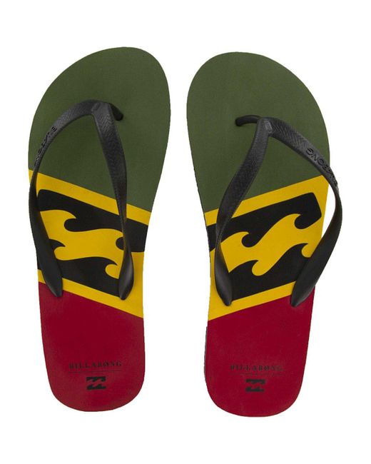 Billabong Multicolor Flops Footwear - Rasta/size for men