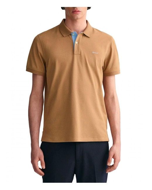Gant REG Contrast Pique SS Polo Polohemd in Blue für Herren