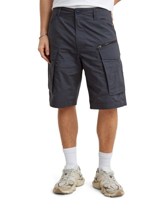 G-Star RAW Blue Rovic Zip Relaxed Shorts for men