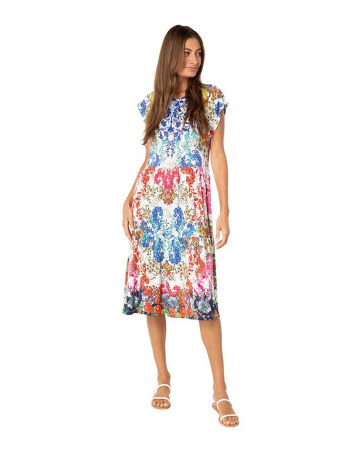 Johnny Was Bamboo Knit Tea Length Dress Lyst