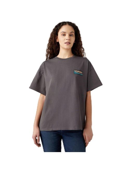 Girlfriend Tee T-Shirt di Wrangler in Gray