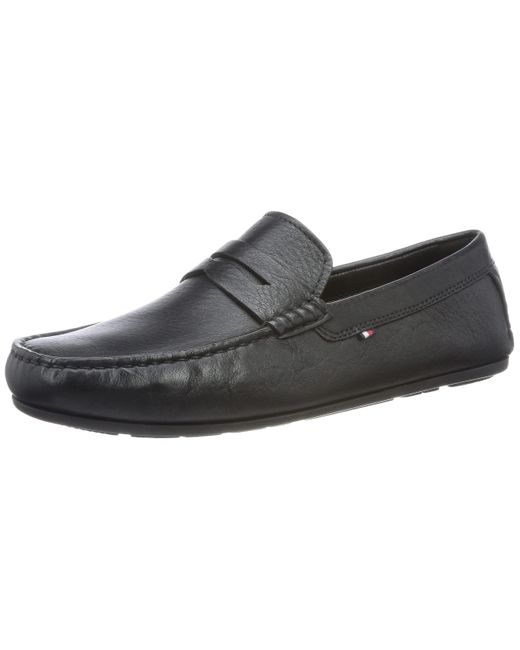 Chaussures De Conduite Casual Leather Driver Mocassins Tommy Hilfiger pour homme en coloris Black