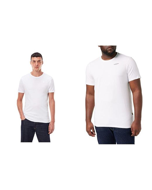 G-Star RAW White T-shirts Weiß for men