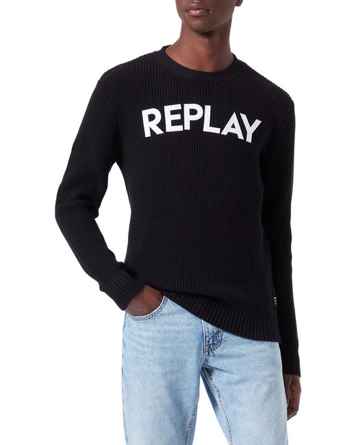 Replay Black Uk2763 Sweater for men