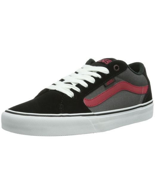 Vans Suede Faulkner in Black Pewter Red 