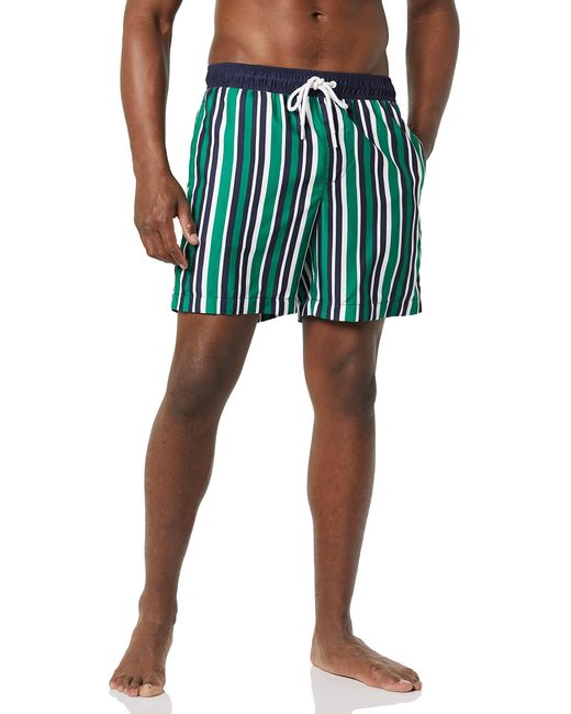 Amazon Essentials Green 7" Quick-dry Swimming Trunks for men