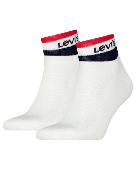 Levi's White Quarter Socks