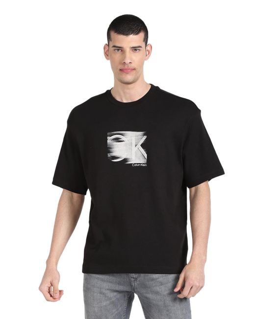 Calvin Klein Motion Logo Modern Comfort Short Sleeve T-shirt Xl Ck Black for men