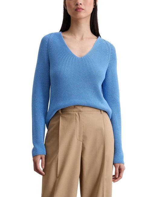 Marc O' Polo Blue Marc OߴPolo Strickpullover mit V-Ausschnitt Relaxed Fit