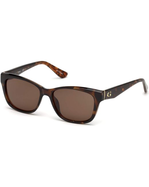 GU7538 Lunettes de soleil rectangulaires pour femme + pack avec kit d'entretien des lunettes iWear gratuit Guess en coloris Black