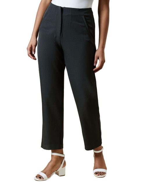 Dorothy Perkins Petite Straight Ankle Grazer Trouser in Black