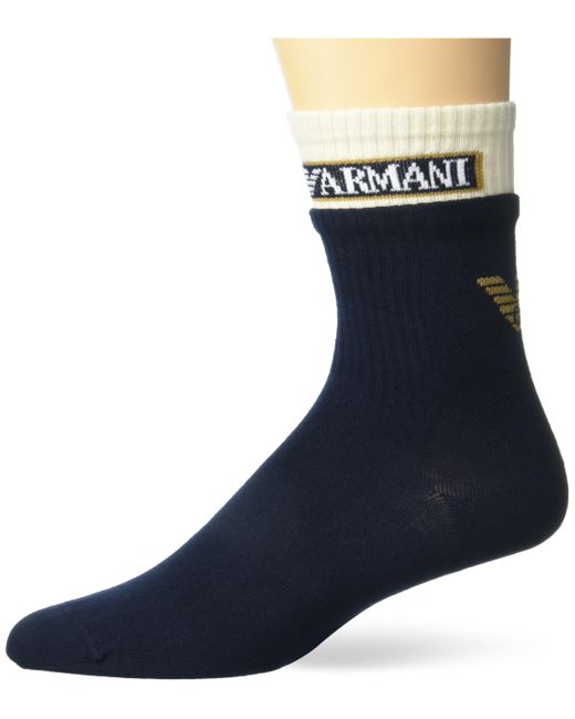 Chaussettes courtes avec logo pour homme Emporio Armani pour homme en coloris Blue