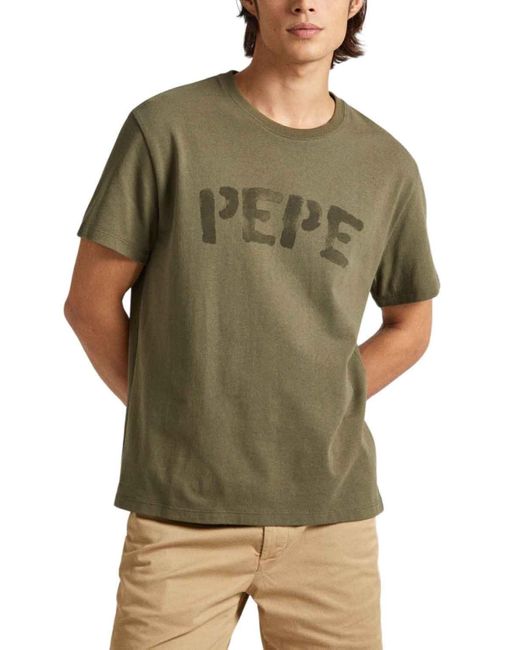 Pepe Jeans Rolf T-shirt Voor in het Green voor heren