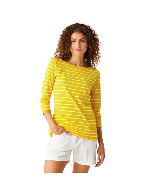 Bayletta-Top da Donna con iche a 3/4 T-Shirt di Regatta in Yellow