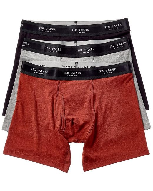 Ted Baker Red Cotton Boxer Brief 3-pack for men