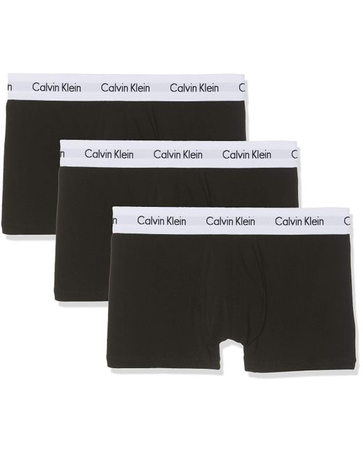 Calvin Klein Boxershorts 3p Low Rise Trunk in het Black voor heren