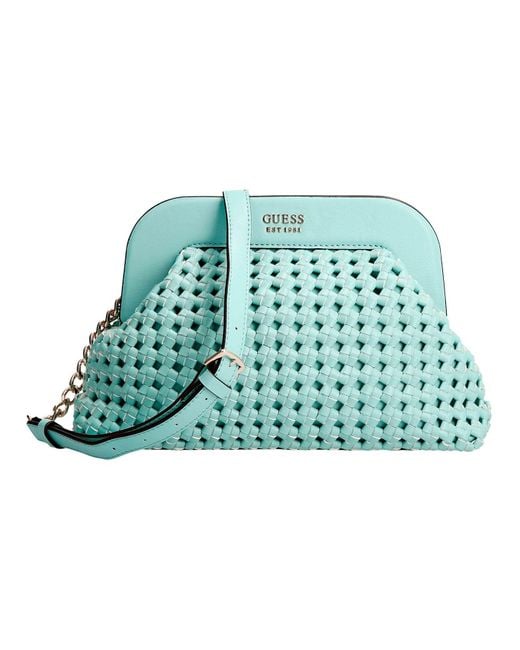 Guess Sicilia Lilica Frame Clutch Turq in Grün Lyst DE