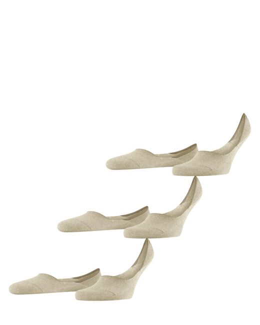 Herren Step Medium Cut 3-Pack Calzini alla caviglia Cotone sostenibile Nero Bianco molti altri colori Invisibile senza motivo di Falke in Natural da Uomo