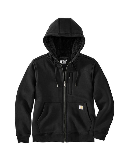 Carhartt Black Plus Size Relaxed Fit Midweight Sherpa-lined Full-zip Sweatshirt