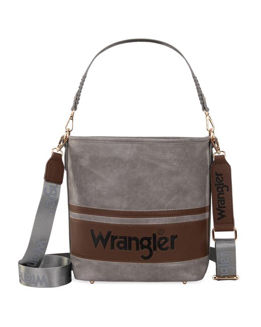 Wrangler Gray Hobo Shoulder Handbag For Weave Bucket Bag