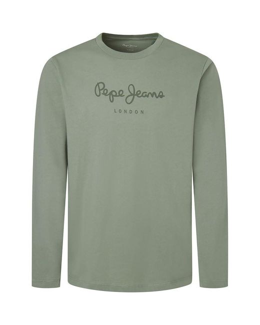 Pepe Jeans Eggo Long N T-shirt Voor in het Green voor heren
