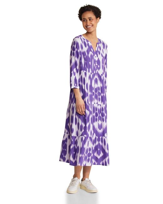 Street One Purple Tunika Kleid mit Print