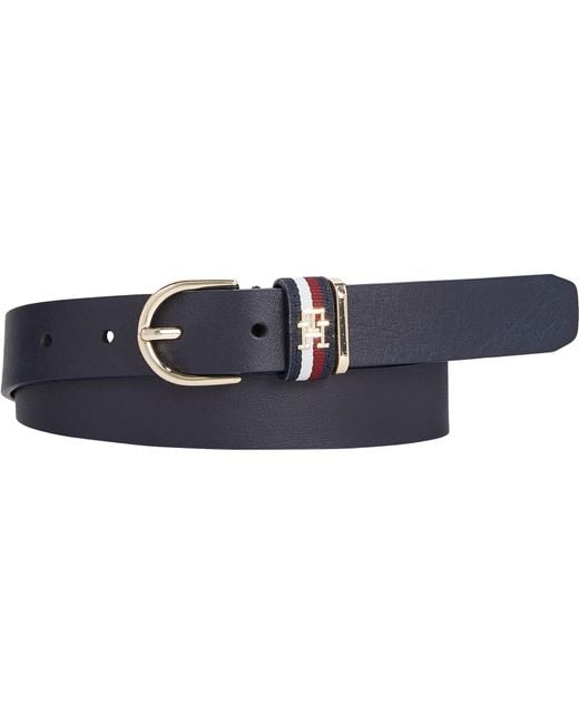 Timeless 2.5 cm Belt Leather Tommy Hilfiger de color Black