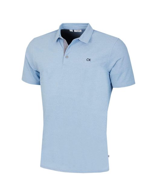 Calvin Klein Blue Mens Prep Campus Golf Polo Shirt - Sky - L for men