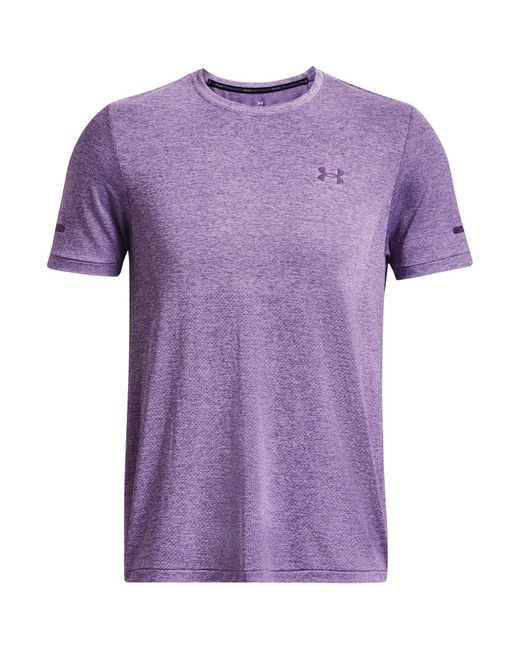 Under Armour S Seamless Stride Short Sleeve T-shirt Purple Xxl for men