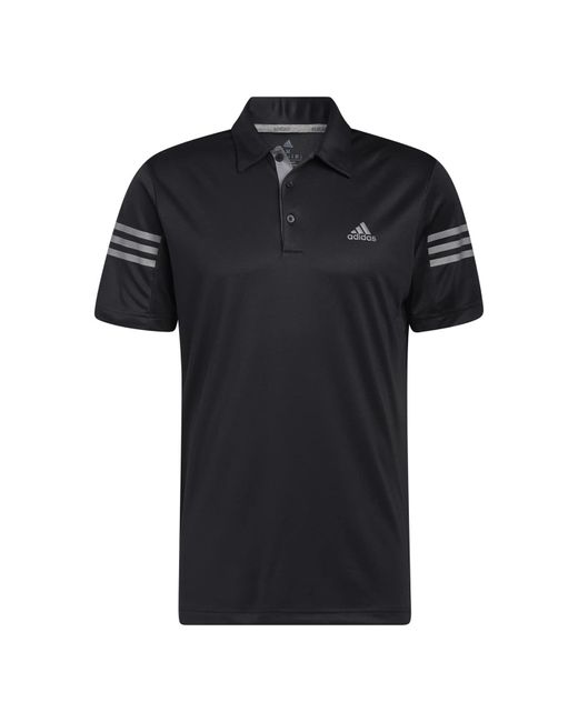 Adidas Black 3-stripes Golf Polo Shirt for men