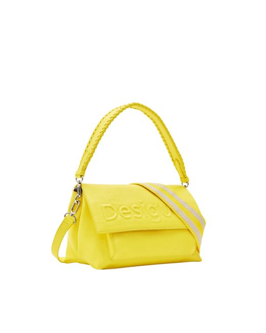 Desigual Yellow Half Logo 24 VENEC Accessories PU Across Body Bag
