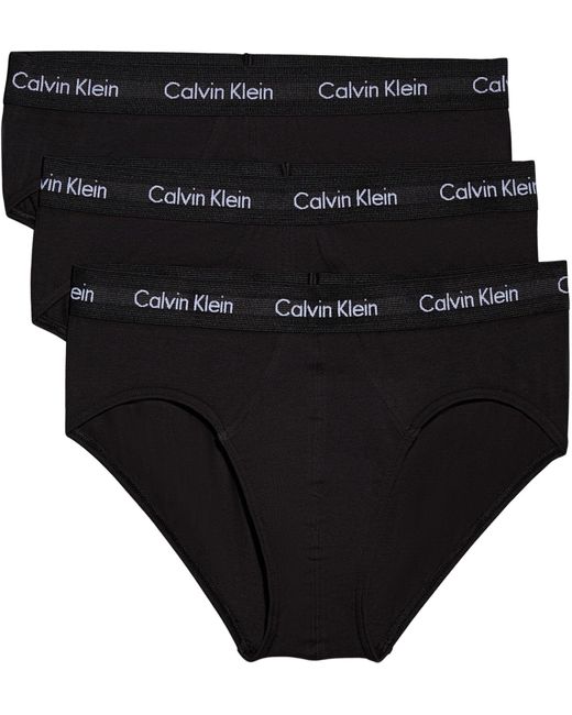 Hip Brief 3pk 0000u2661g di Calvin Klein in Black da Uomo