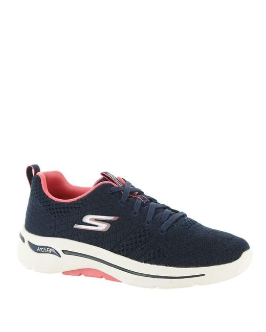 Skechers Blue Go Walk Arch Fit- Unify Navy/coral 7.5 Uk