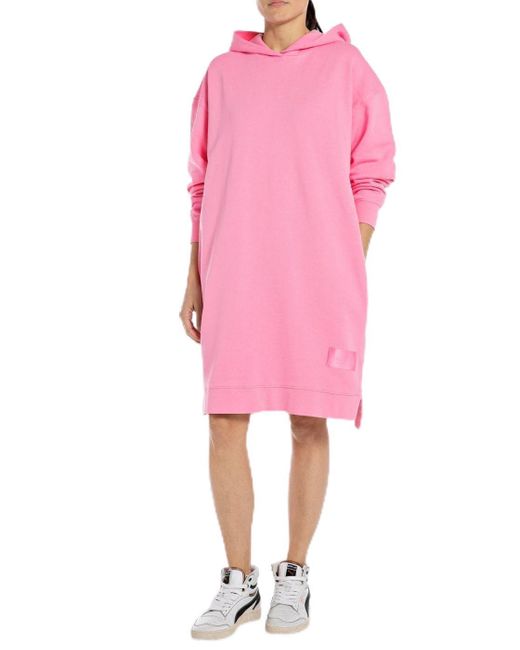 Replay Pink Hoodie Kleid aus Baumwolle