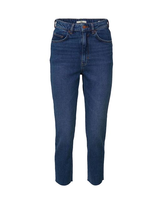 Esprit Blue Super-High-Rise-Jeans mit ausgefranstem Saum